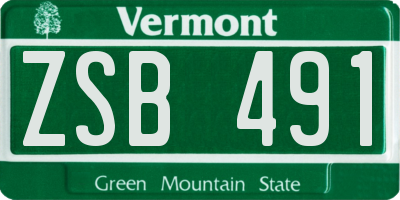 VT license plate ZSB491
