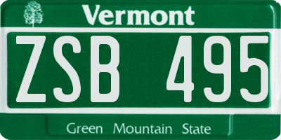 VT license plate ZSB495