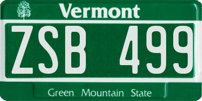 VT license plate ZSB499