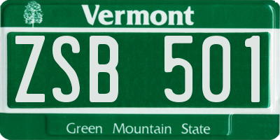 VT license plate ZSB501