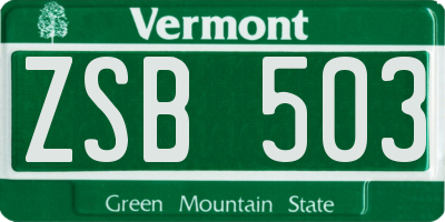 VT license plate ZSB503