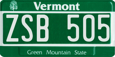 VT license plate ZSB505