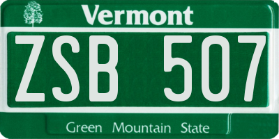 VT license plate ZSB507