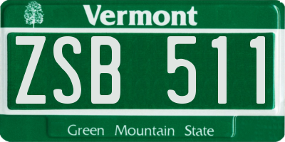 VT license plate ZSB511