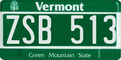 VT license plate ZSB513