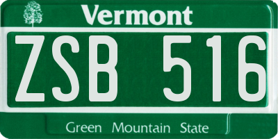 VT license plate ZSB516