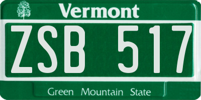 VT license plate ZSB517