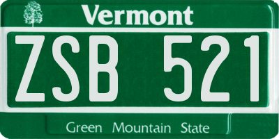 VT license plate ZSB521