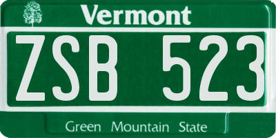VT license plate ZSB523