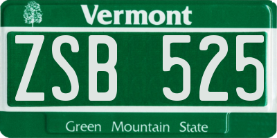 VT license plate ZSB525