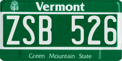 VT license plate ZSB526