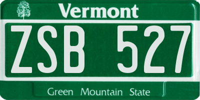 VT license plate ZSB527