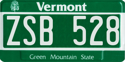 VT license plate ZSB528