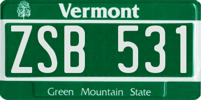 VT license plate ZSB531