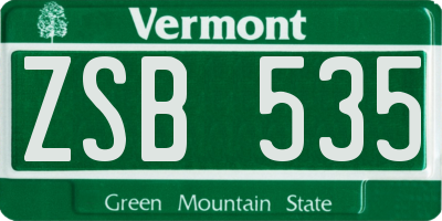 VT license plate ZSB535