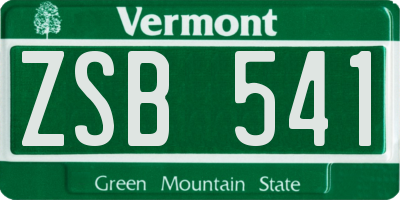 VT license plate ZSB541