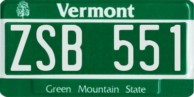 VT license plate ZSB551