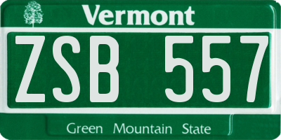 VT license plate ZSB557