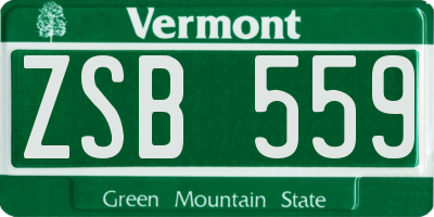 VT license plate ZSB559