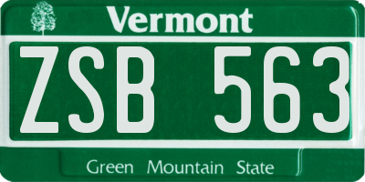 VT license plate ZSB563