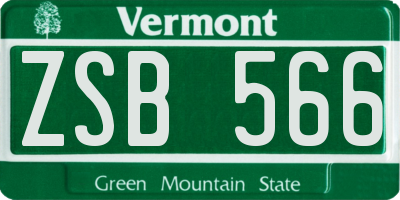 VT license plate ZSB566