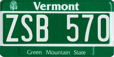 VT license plate ZSB570