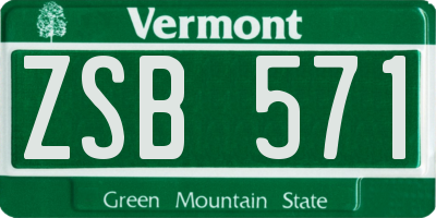 VT license plate ZSB571