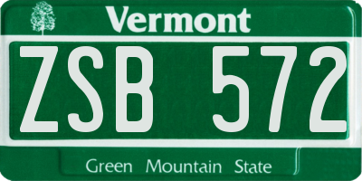 VT license plate ZSB572