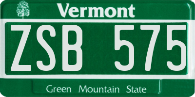 VT license plate ZSB575