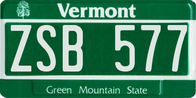 VT license plate ZSB577