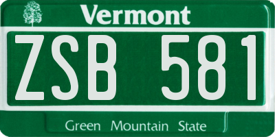 VT license plate ZSB581