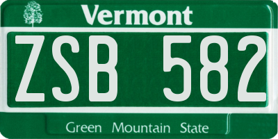 VT license plate ZSB582