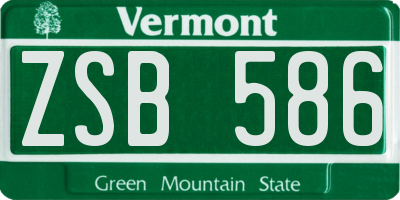 VT license plate ZSB586