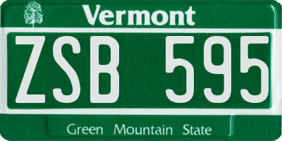 VT license plate ZSB595