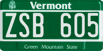 VT license plate ZSB605