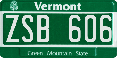 VT license plate ZSB606