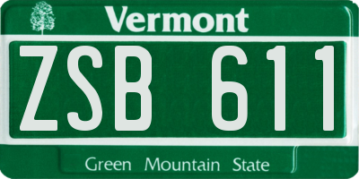 VT license plate ZSB611