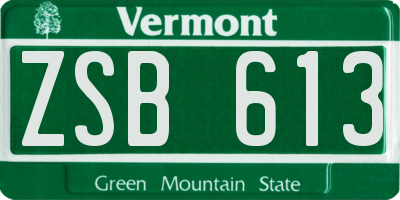 VT license plate ZSB613