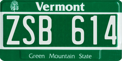 VT license plate ZSB614