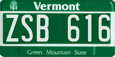 VT license plate ZSB616