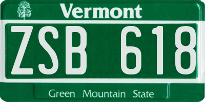 VT license plate ZSB618