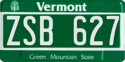 VT license plate ZSB627