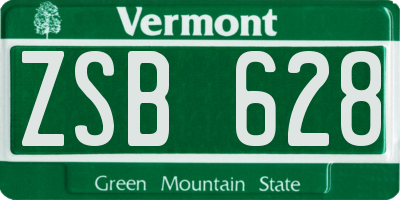 VT license plate ZSB628