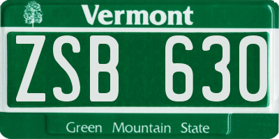 VT license plate ZSB630