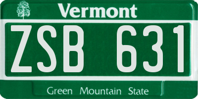 VT license plate ZSB631