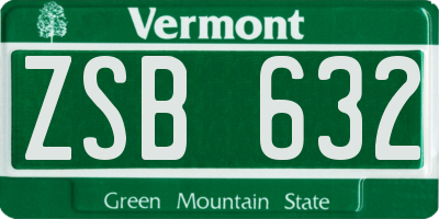 VT license plate ZSB632