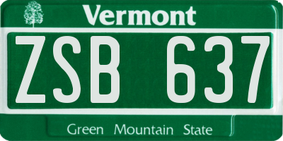 VT license plate ZSB637
