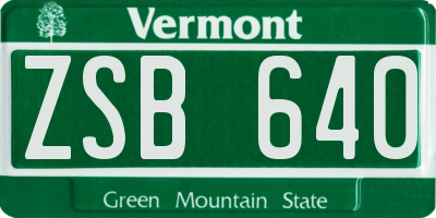 VT license plate ZSB640