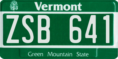 VT license plate ZSB641