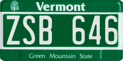 VT license plate ZSB646